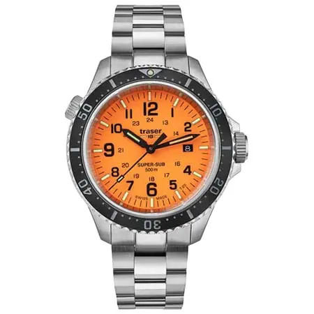traser(トレーサー) Super Sub 腕時計 50気圧防水 ダイバーズウォッチ オレンジ 9031592