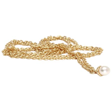 TROLLBEADS(トロールビーズ) ホワイトパールネックレス・ゴールド