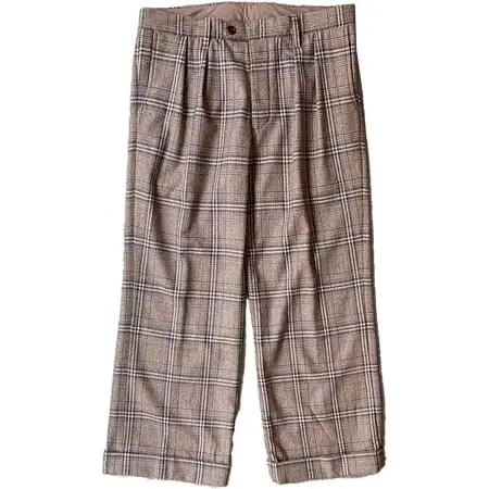 ts(s)(ティーエスエス) Glen Plaid Wool Blend Cloth / 2 In-pleat Wide Pants