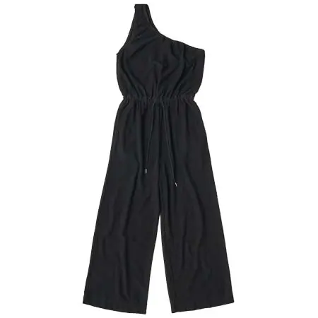 unfil(アンフィル) linen & cotton pile-jersey one shoulder all in one