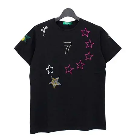 USUALIS(ウザリス) 7 ☆ S/S Tシャツ / ブラック [UC51-N448]