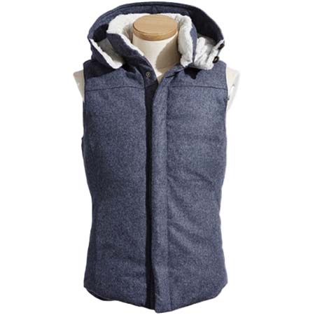 VADEL(バデル) セパレートフードダウンベスト BLUE GRAY