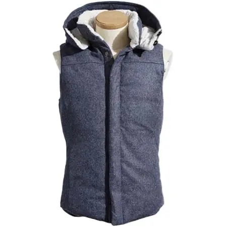 VADEL(バデル) セパレートフードダウンベスト BLUE GRAY