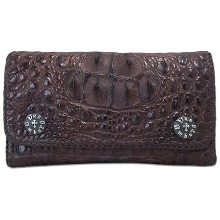 VAN AMBURG LEATHERS(ヴァンアンバーグレザーズ) ラージバイカーウォレット/ブラウンヘッドピースアリゲーター