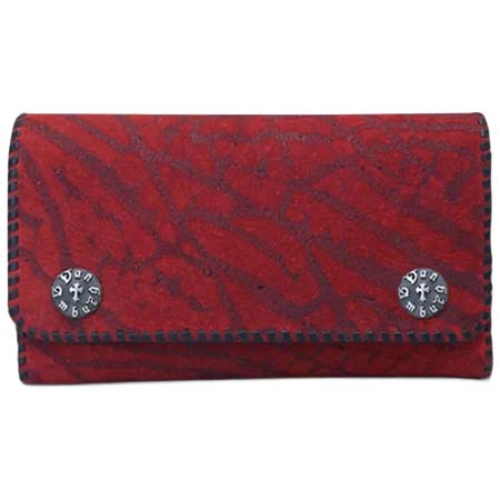 VAN AMBURG LEATHERS(ヴァンアンバーグレザーズ) ラージバイカーウォレット/レッドジラフw/クロスインレイ