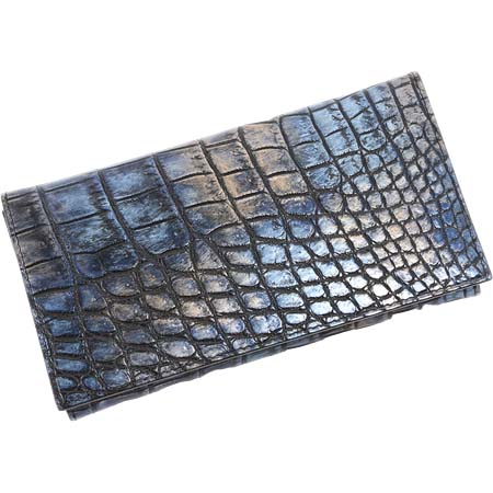 vermilion(ヴァーミリオン) “Crocodile”Billfold”Shining Blue×Silver”