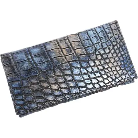 vermilion(ヴァーミリオン) “Crocodile”Billfold”Shining Blue×Silver”