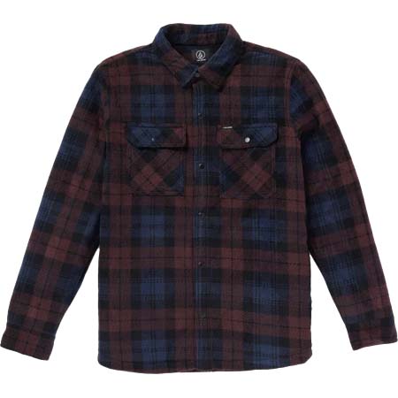 VOLCOM (ボルコム) Bowered Fleece Long Sleeve Shirt – Merlot