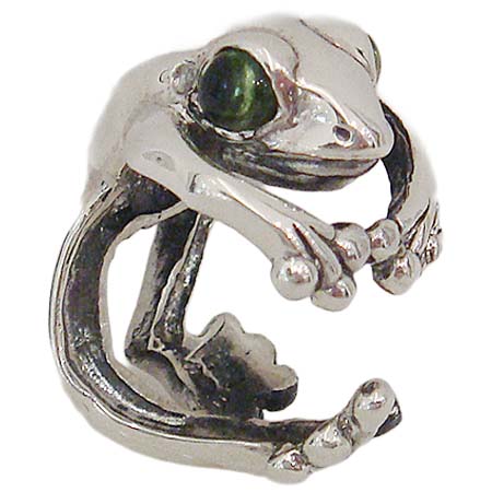 和銀(ワギン) カエルリング(ペリドット)