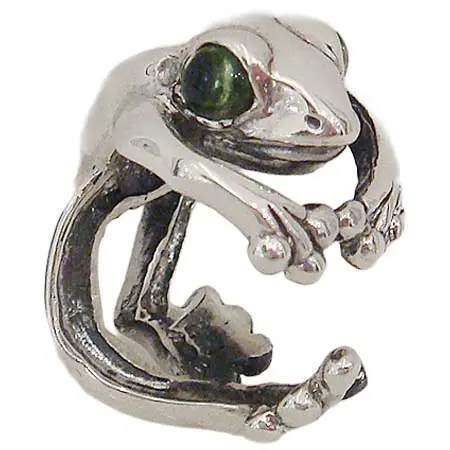 和銀(ワギン) カエルリング(ペリドット)