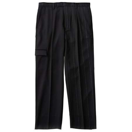 Y.O.N.(ワイオーエヌ) LOGO STRIPE ODD COLORED TROUSERS ロゴストライプアシンメトリー切り替えトラウザーズ