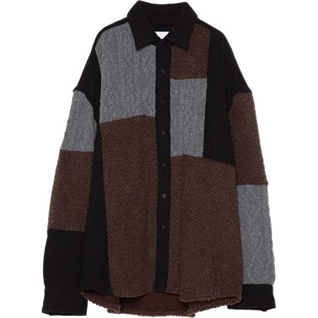 yoshio kubo(ヨシオクボ) GEOMETRIC KNIT SHIRT