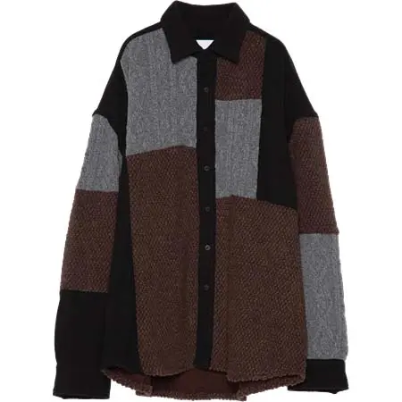 yoshio kubo(ヨシオクボ) GEOMETRIC KNIT SHIRT