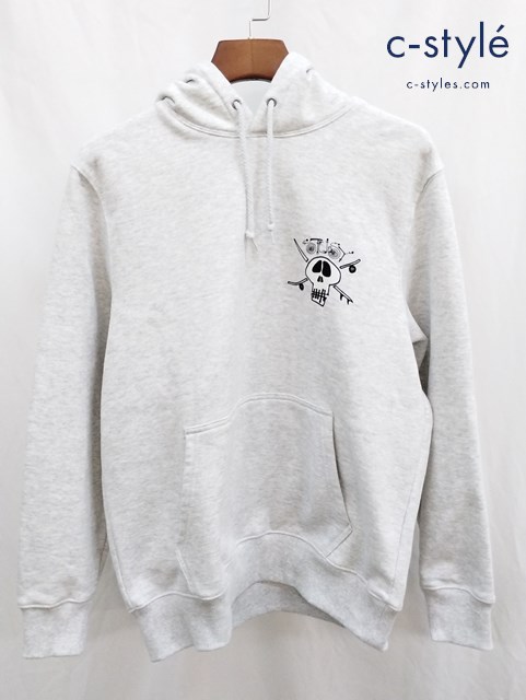 STUSSY ステューシー トレーナー S グレー SURF SKATE SKULL HOODED SWEAT 1924746