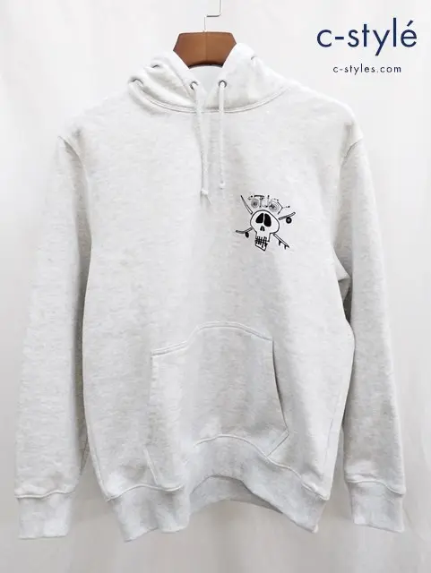 STUSSY ステューシー トレーナー S グレー SURF SKATE SKULL HOODED SWEAT 1924746