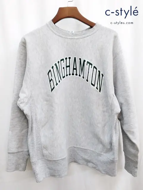Champion チャンピオン トレーナー XL グレー 80s Reverse Weave Sweatshirt BINGHAMTON