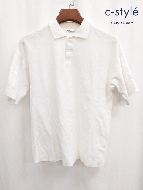AURALEE オーラリー 半袖 ポロシャツ 3 ホワイト A2OSPOZKN コットン100%