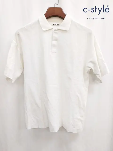 AURALEE オーラリー 半袖 ポロシャツ 3 ホワイト A2OSPOZKN コットン100%