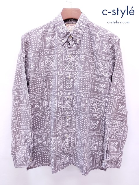 REYN SPOONER レインスプーナー アロハシャツ M ブラウン系 50th ANNIVERSARY 長袖