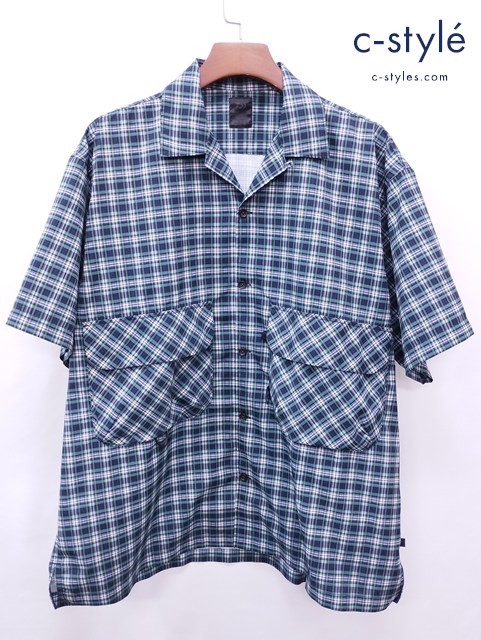 DAIWA ダイワ ロングチェックシャツ L グリーン系 Tech Regular Collar Shirts S/S BE-89022