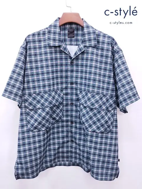 DAIWA ダイワ ロングチェックシャツ L グリーン系 Tech Regular Collar Shirts S/S BE-89022