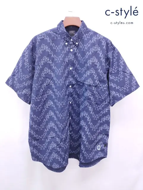 DAIWA ダイワ シャツ L ネイビー GM Tech Open BD S/ S BE-83022GM 魚