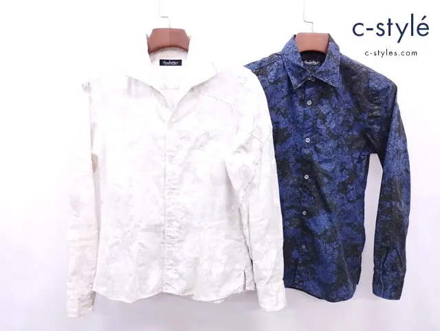 TORNADO MART トルネードマート シャツ M ホワイト系 ブラック×ブルー 花柄