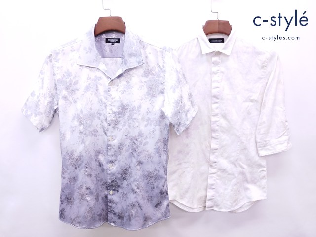 TORNADO MART トルネードマート シャツ M ホワイト×パープル系 ホワイト×グレー系 花柄