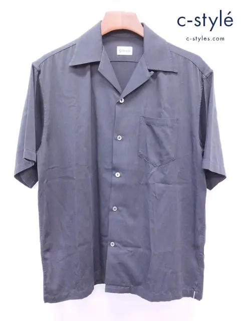 Schott ショット オープンカラーシャツ M ブラック 782-4123010
