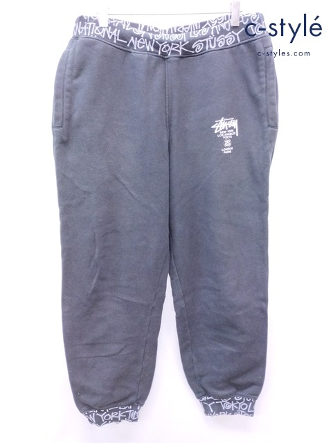 STUSSY ステューシー スウェットパンツ L ブラック