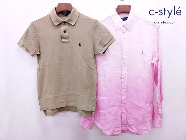 POLO RALPH LAUREN ポロラルフローレン 半袖ポロシャツ S ブラウン系 長袖シャツ M ピンク ポニー刺繍