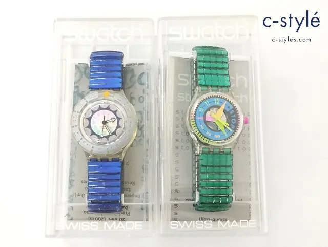 Swatch スウォッチ 腕時計 クリア×ブルー クリア×グリーン SCUBA200 SSK106 VITESSE クォーツ
