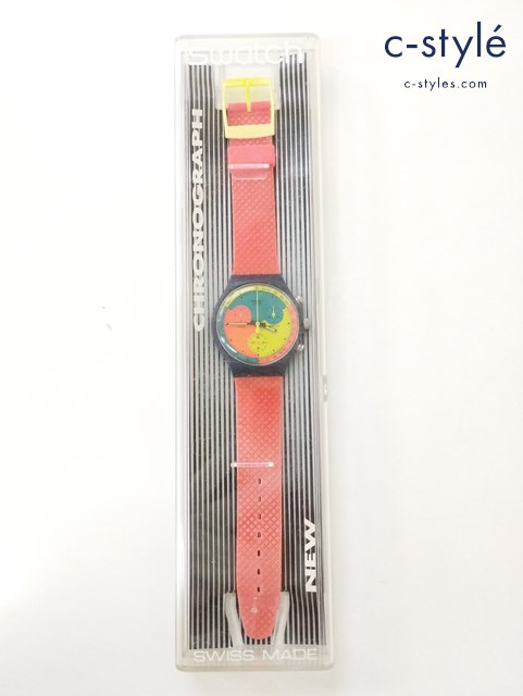Swatch スウォッチ 腕時計 ネイビー×オレンジ SCN101 クロノグラフ クォーツ