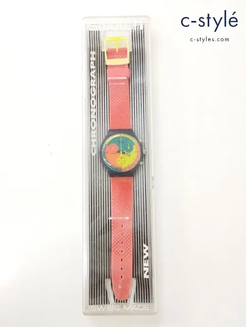 Swatch スウォッチ 腕時計 ネイビー×オレンジ SCN101 クロノグラフ クォーツ