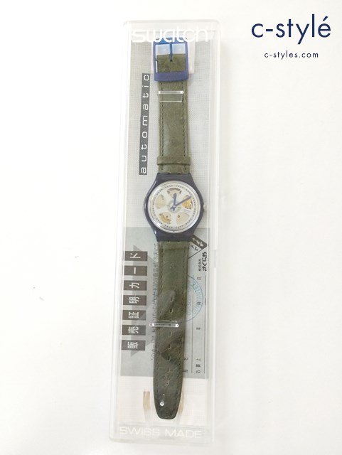 Swatch スウォッチ 腕時計 ネイビー×グリーン SAN102 自動巻き
