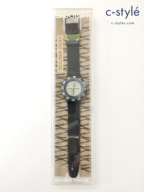 Swatch スウォッチ 腕時計 ブラック SDB105 SCUBA200 クォーツ