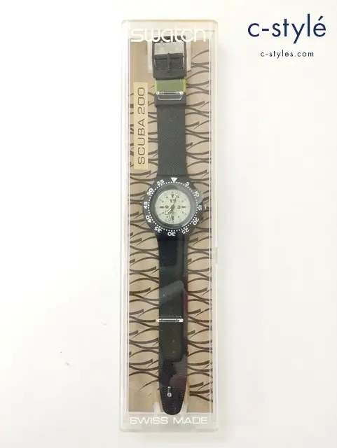 Swatch スウォッチ 腕時計 ブラック SDB105 SCUBA200 クォーツ