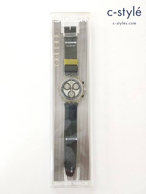 Swatch スウォッチ 腕時計 クリア×ブラック SCK105 クロノグラフ クォーツ