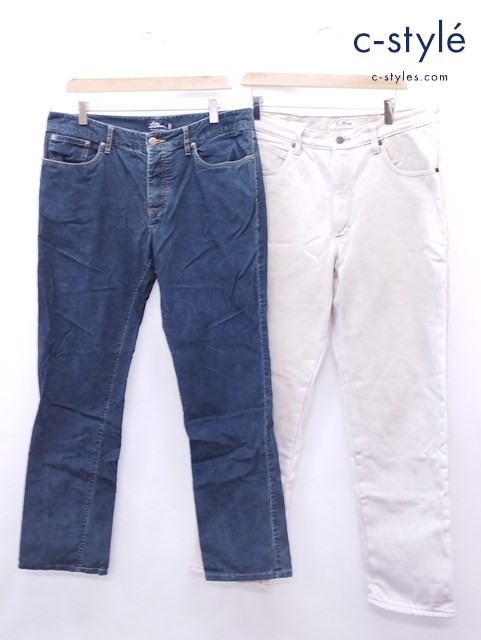 L.L.Bean エルエルビーン パンツ 34 ネイビー系 アイボリー系