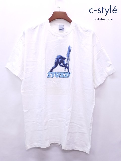 STUSSY ステューシー Tシャツ XL ホワイト CLASH 綿100％