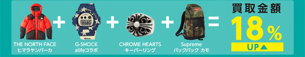 買取金額18%UP